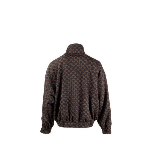 Celine Size M Triomphe Bomber Jacket Polyester Black / Brown