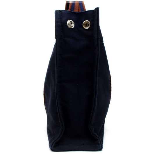 Brand Inspired Luxury Hermes Tote Bag Sac Fool Toepm Navy Blue Canvas (SHC7-10987)