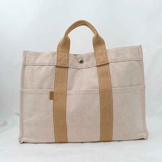 Luxury Hermes Tote Bag New Fourre Tout Tote Beige Canvas (SHC1-16191)