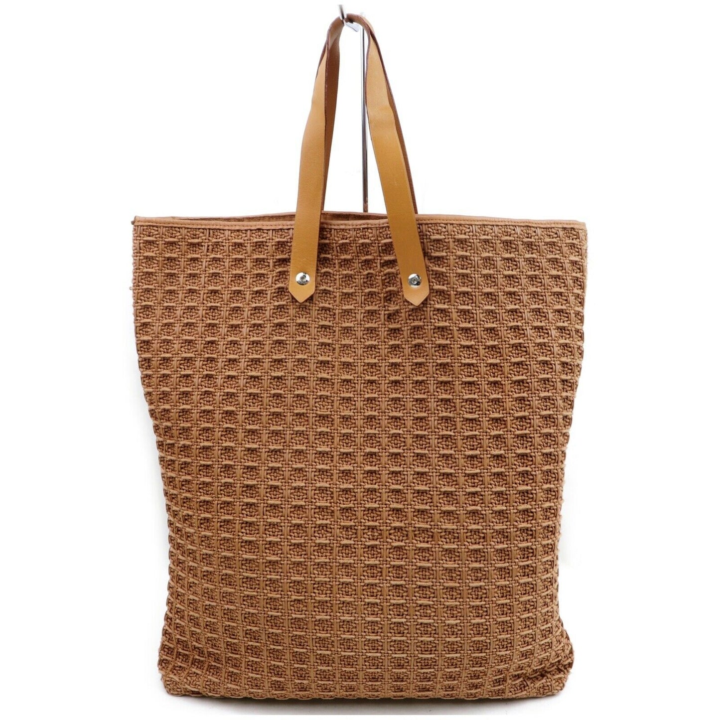 Luxury Hermes Tote Bag Amebada Light Brown Canvas (SHC1-17087)