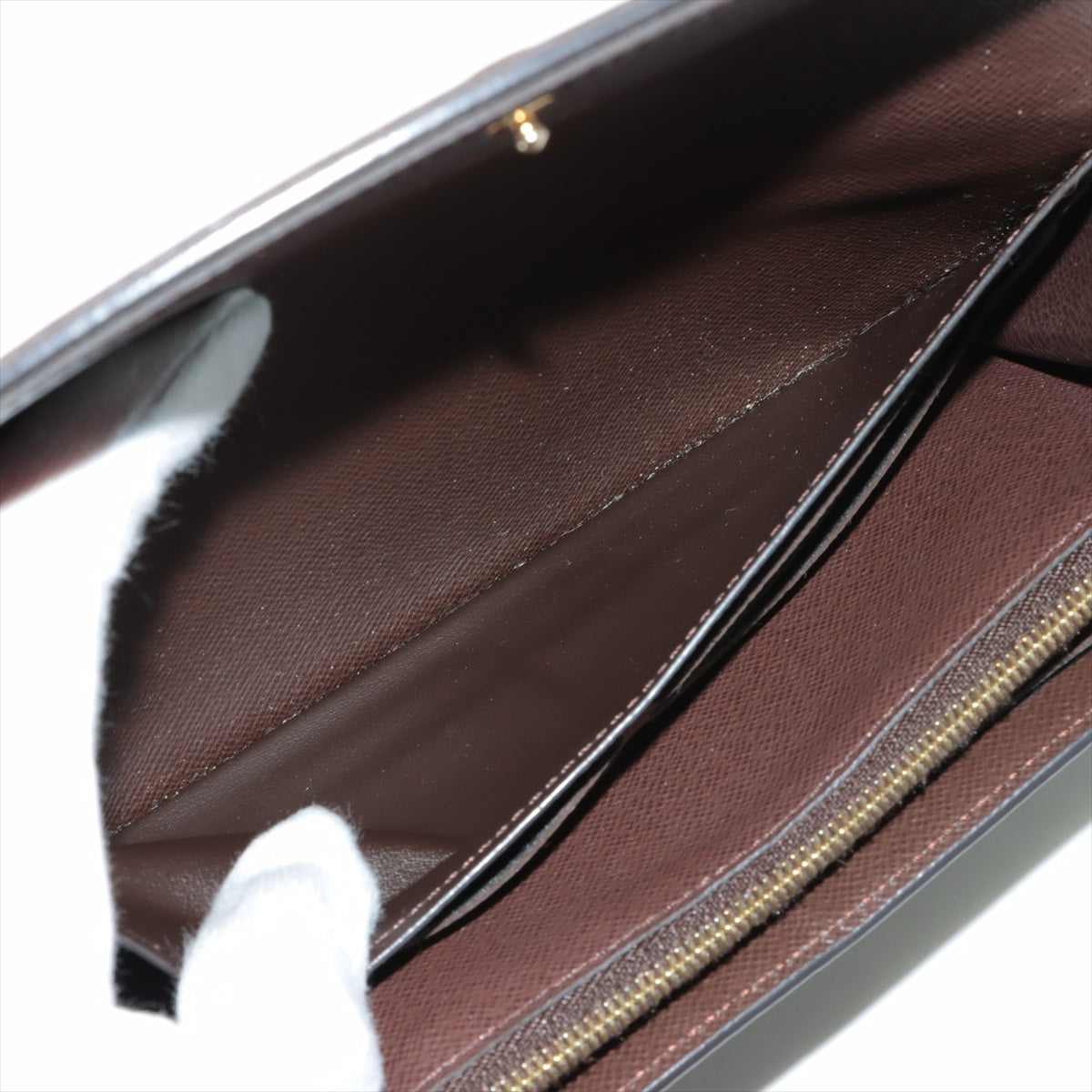 Louis Vuitton Damier Portfolio Nonermandy N61261 Black x Brown Wallet
