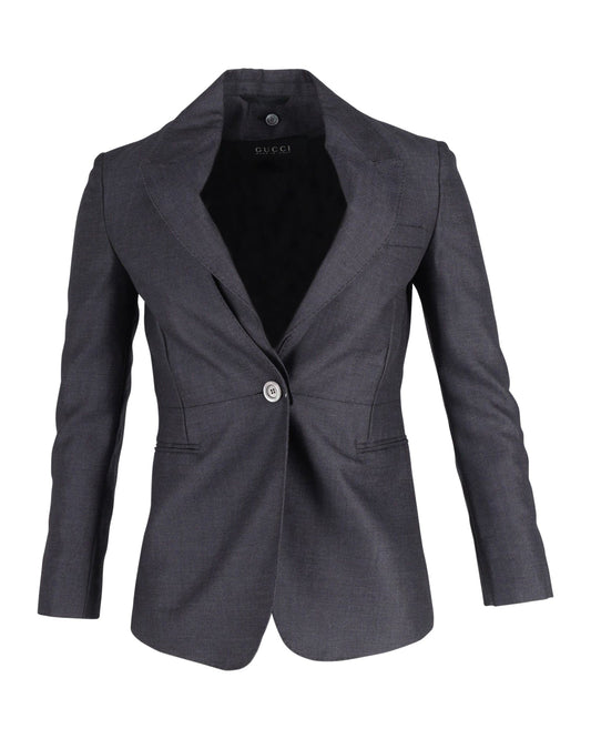 Luxury Gucci Trending 2025 Single-Breasted Blazer in Grey Wool