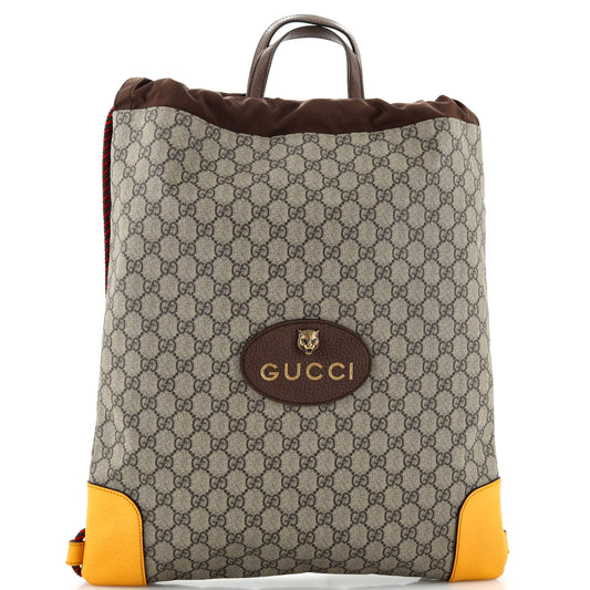 Luxury Gucci Trending 2025 Neo Vintage Drawstring Backpack GG Coated Canvas Large