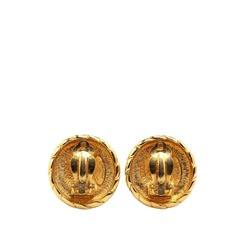 Chanel Vintage Coco Mark Earrings Gold