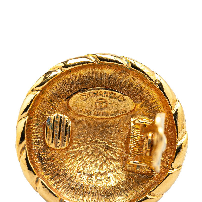 Chanel Vintage Coco Mark Earrings Gold