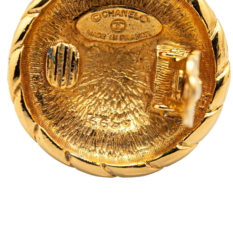 Chanel Vintage Coco Mark Earrings Gold