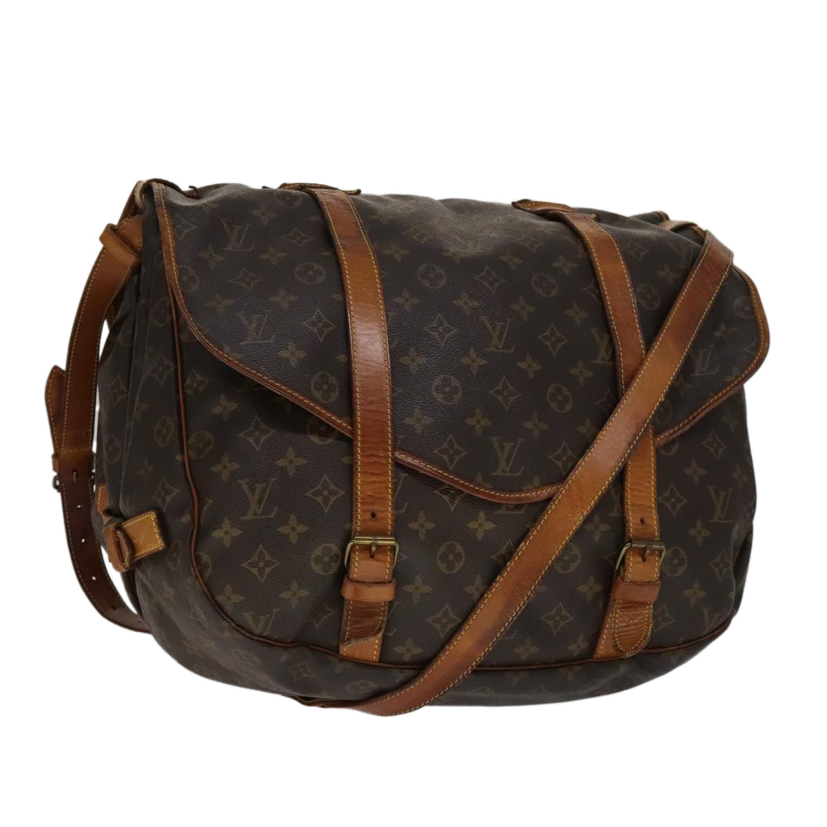 LOUIS VUITTON Monogram Saumur 43 Shoulder Bag M42252 LV 110027