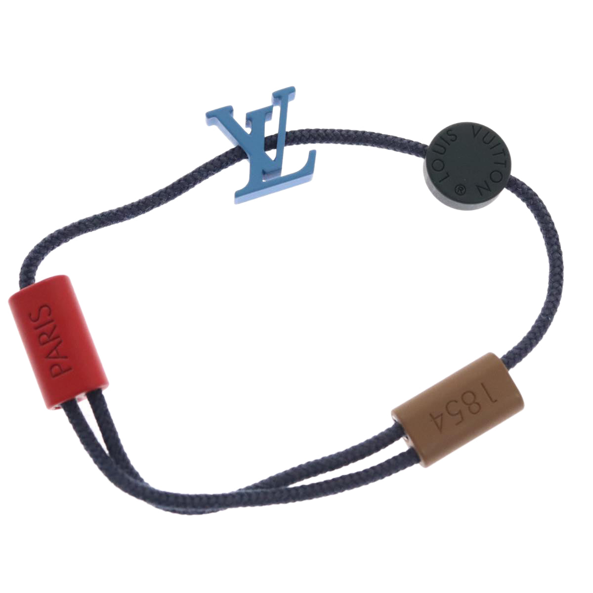 LOUIS VUITTON Brass Refills On The Go Bracelet Cotton Black M63663 110029