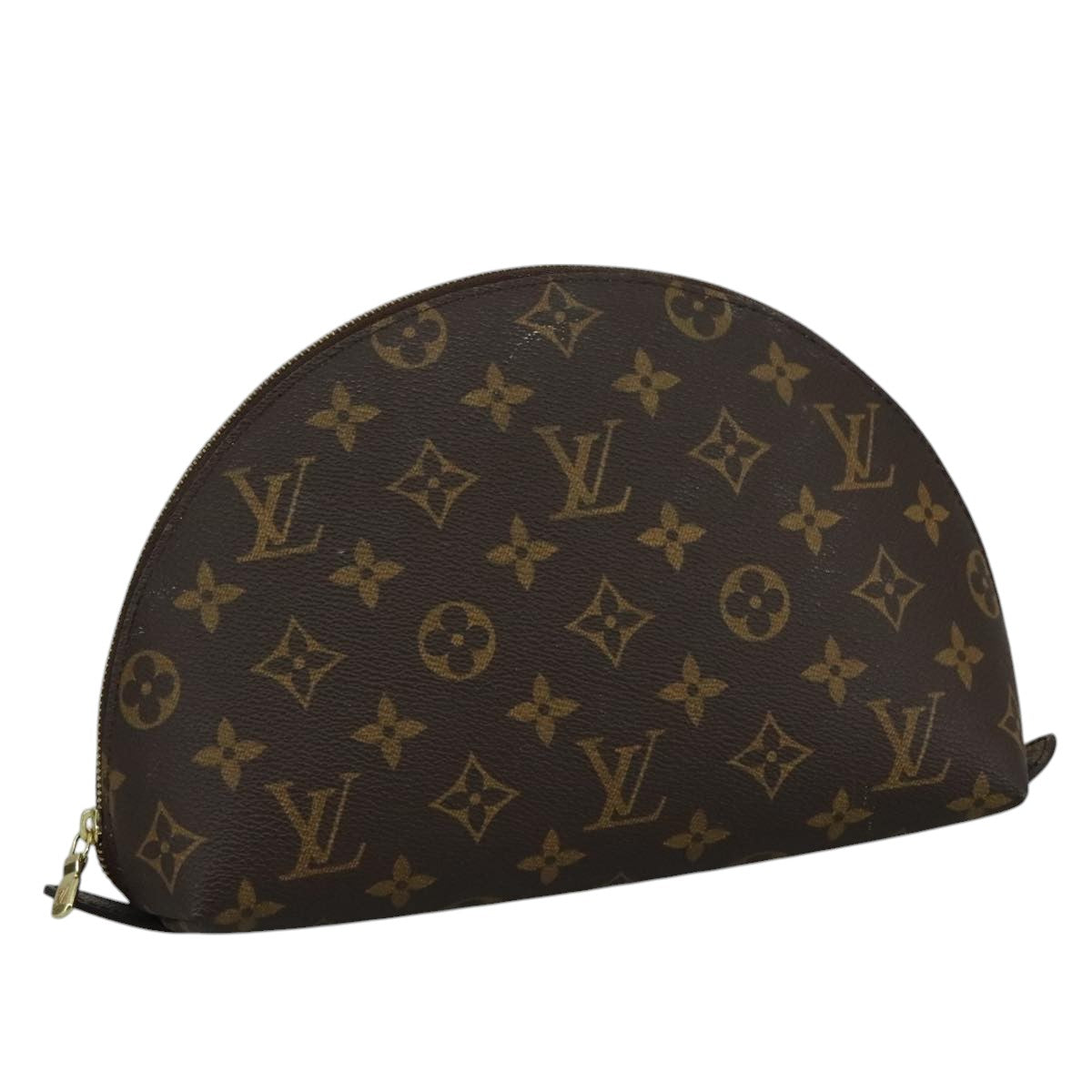 LOUIS VUITTON Monogram Trousse Demi Ronde Cosmetic Pouch M47520 LV 110614