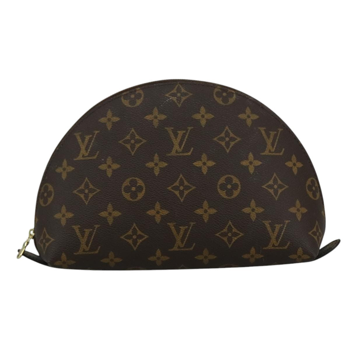 LOUIS VUITTON Monogram Trousse Demi Ronde Cosmetic Pouch M47520 LV 110614