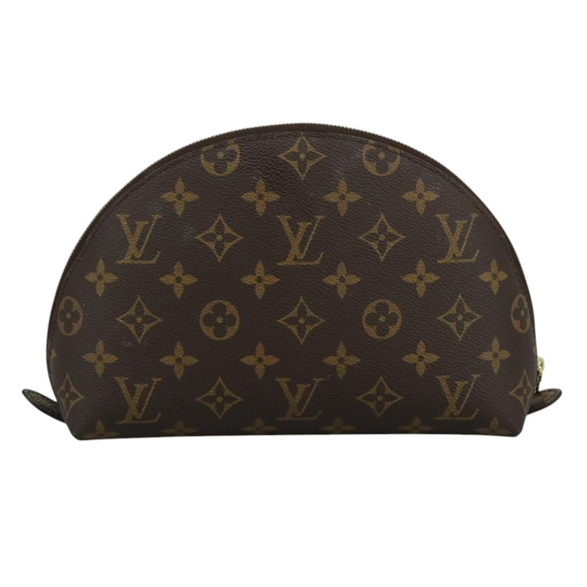 LOUIS VUITTON Monogram Trousse Demi Ronde Cosmetic Pouch M47520 LV 110614