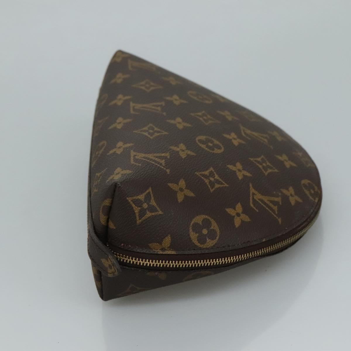 LOUIS VUITTON Monogram Trousse Demi Ronde Cosmetic Pouch M47520 LV 110614