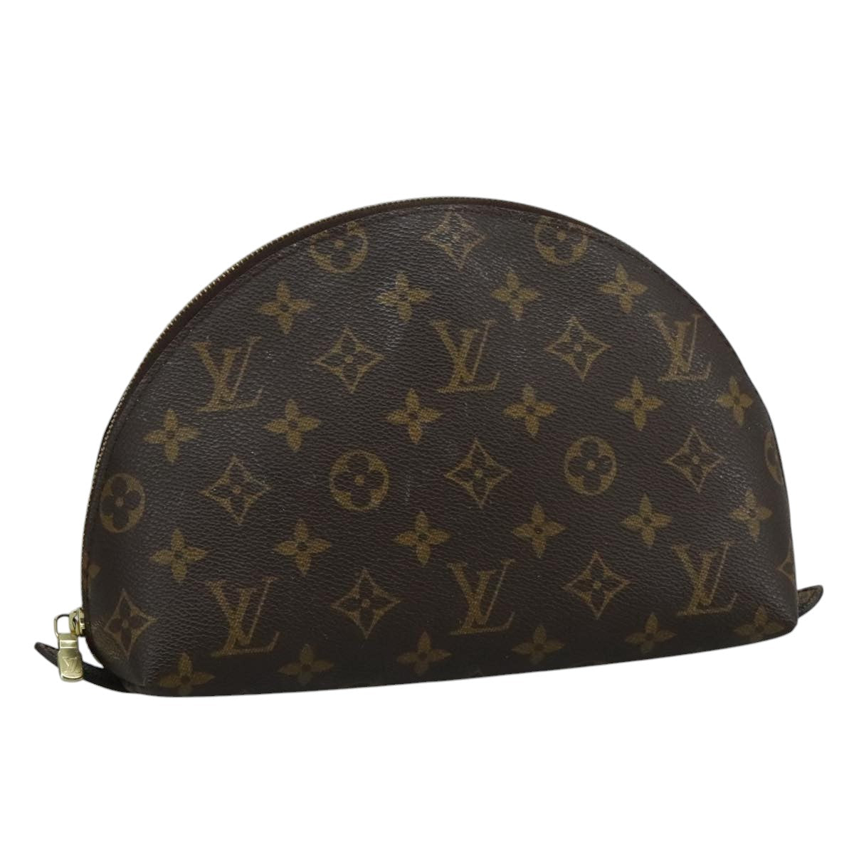 LOUIS VUITTON Monogram Trousse Demi Ronde Cosmetic Pouch M47520 LV 110615