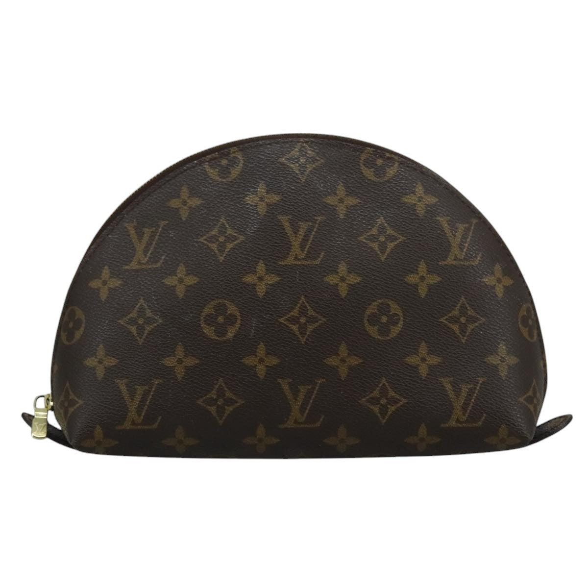 LOUIS VUITTON Monogram Trousse Demi Ronde Cosmetic Pouch M47520 LV 110615