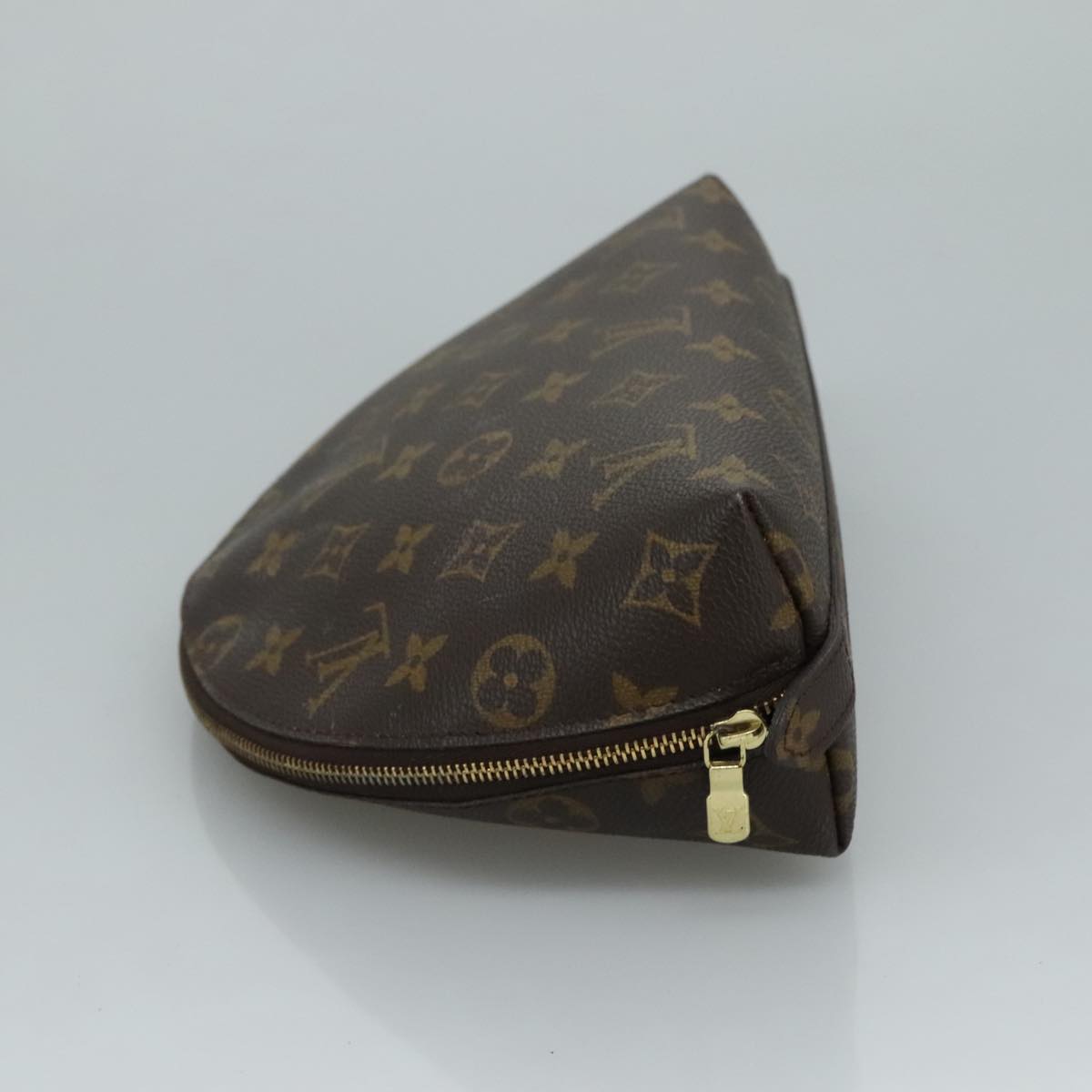 LOUIS VUITTON Monogram Trousse Demi Ronde Cosmetic Pouch M47520 LV 110615