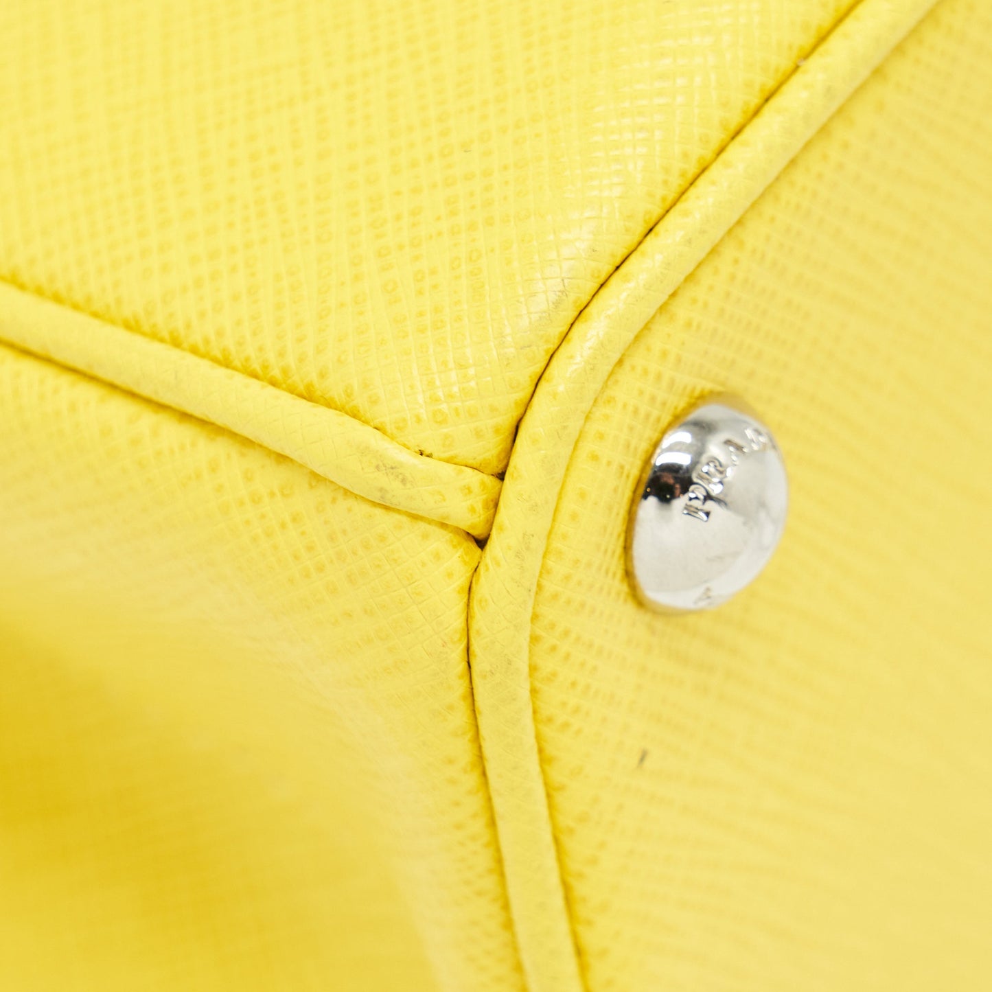 Prada Galleria Mini Tote Saffiano Lux Yellow SHW