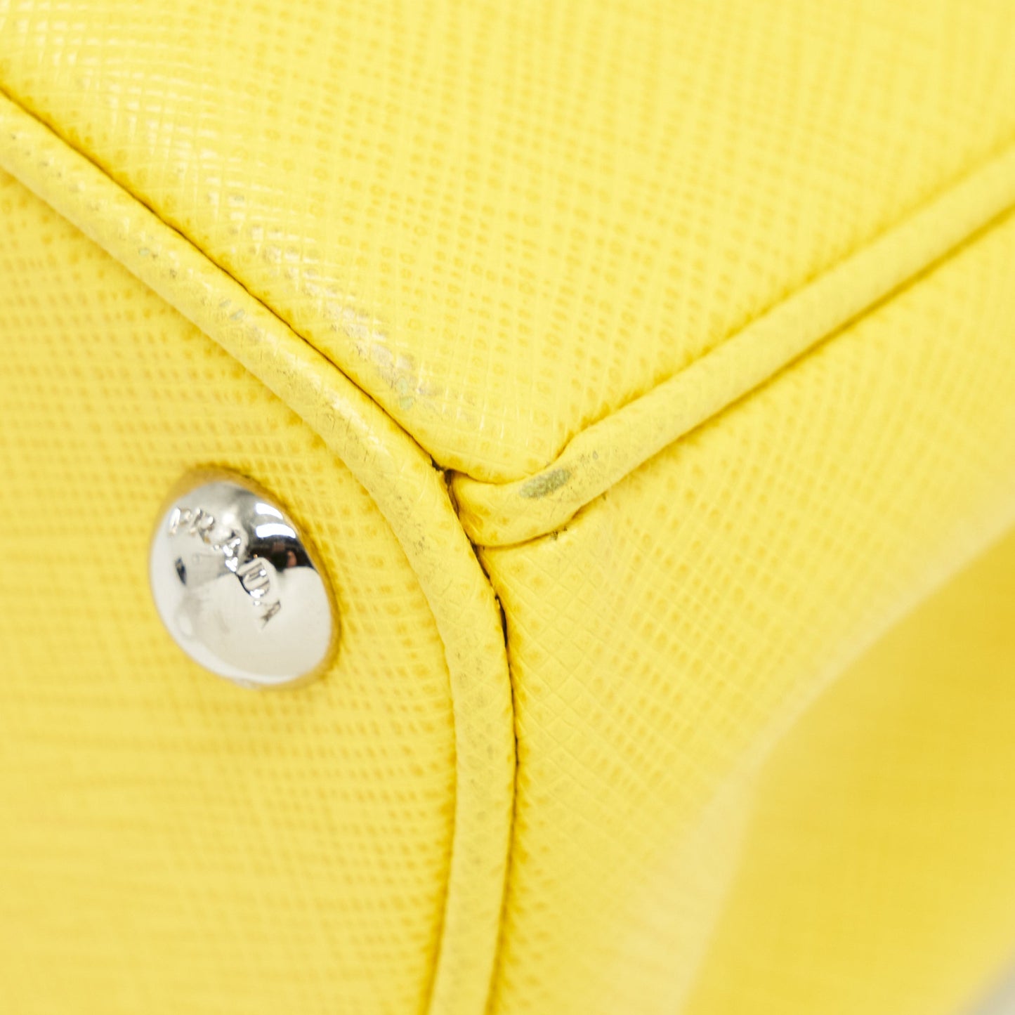 Prada Galleria Mini Tote Saffiano Lux Yellow SHW