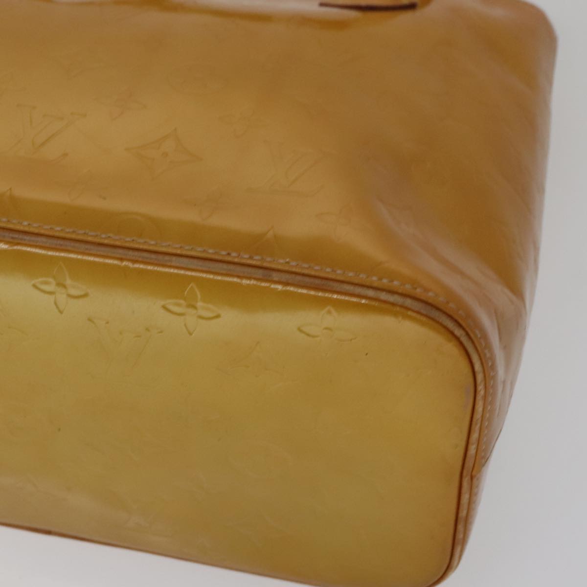 LOUIS VUITTON Monogram Vernis Houston Hand Bag Beige M91004 LV 110623