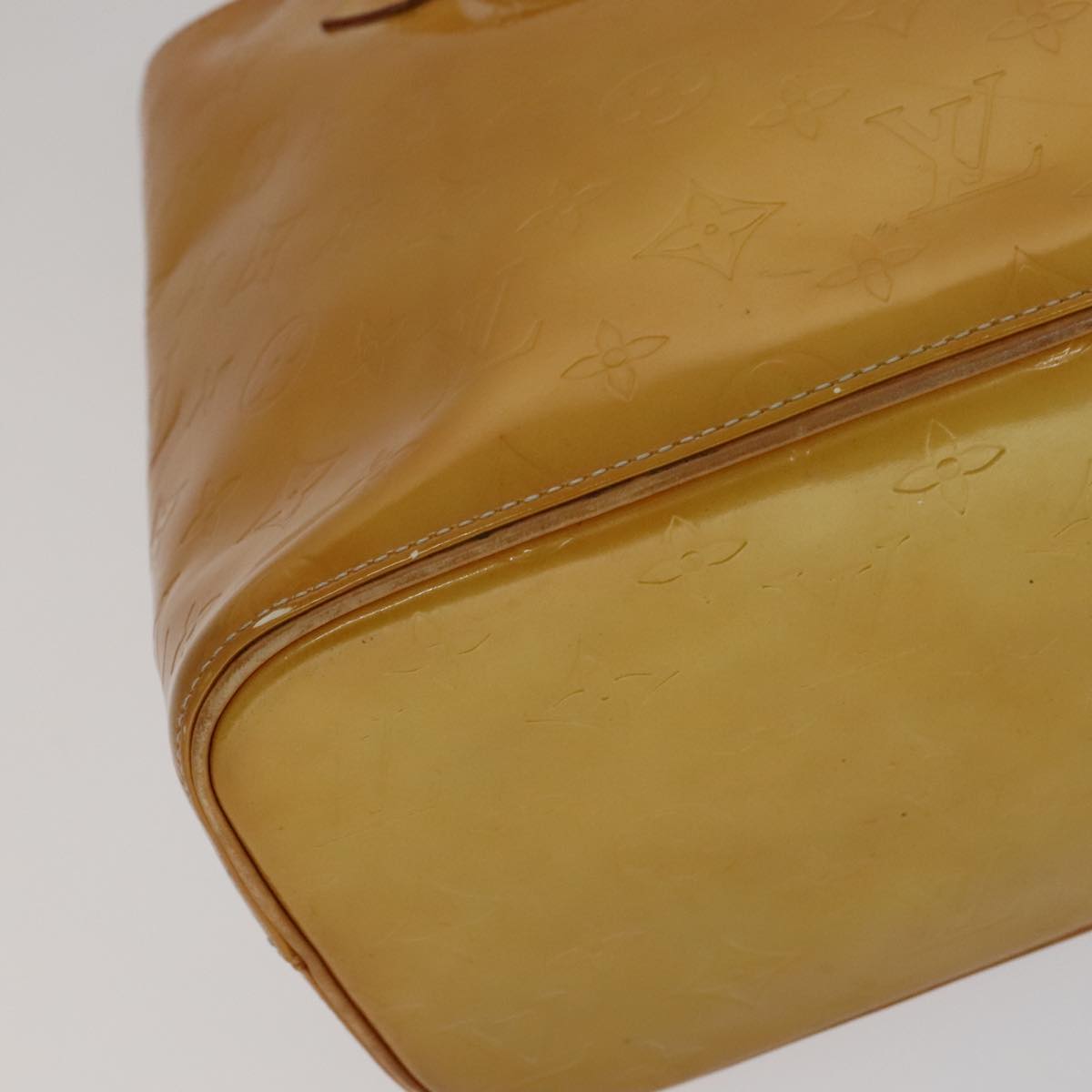 LOUIS VUITTON Monogram Vernis Houston Hand Bag Beige M91004 LV 110623