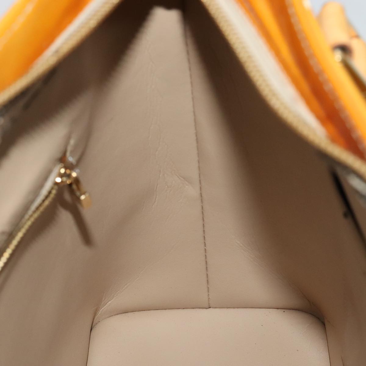 LOUIS VUITTON Monogram Vernis Houston Hand Bag Beige M91004 LV 110623