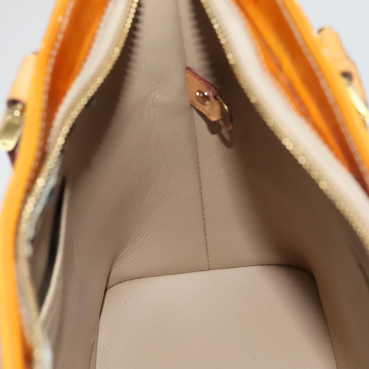 LOUIS VUITTON Monogram Vernis Houston Hand Bag Beige M91004 LV 110623