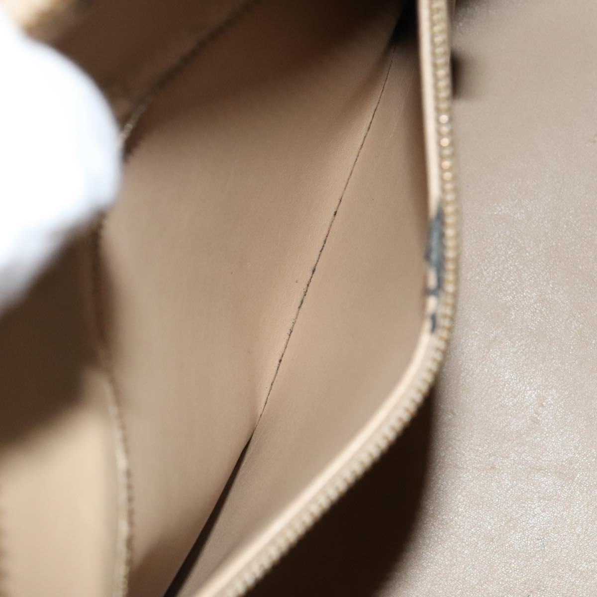 LOUIS VUITTON Monogram Vernis Houston Hand Bag Beige M91004 LV 110623
