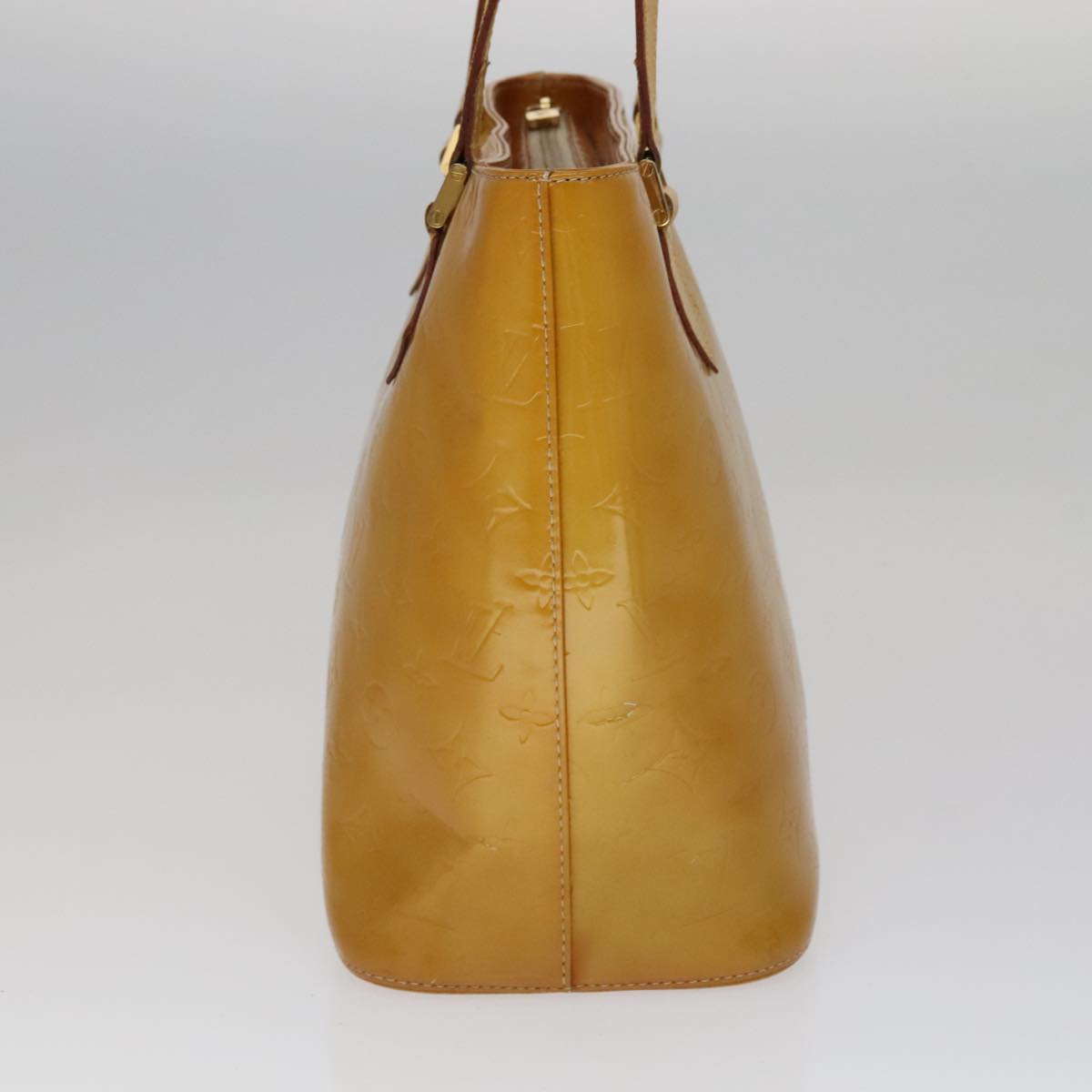 LOUIS VUITTON Monogram Vernis Houston Hand Bag Beige M91004 LV 110623
