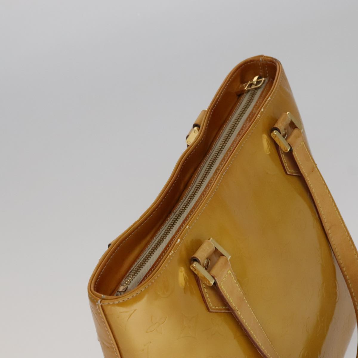 LOUIS VUITTON Monogram Vernis Houston Hand Bag Beige M91004 LV 110623