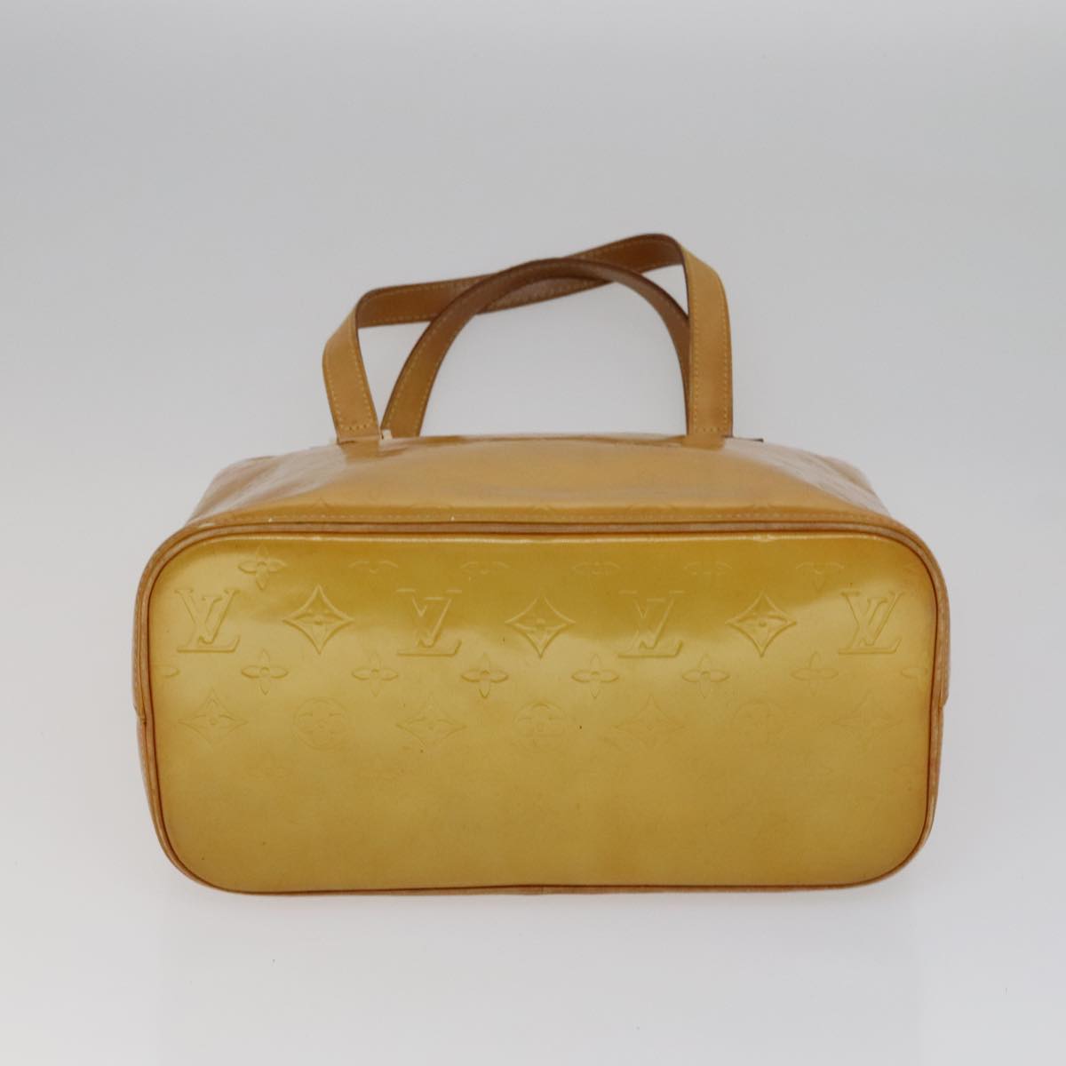 LOUIS VUITTON Monogram Vernis Houston Hand Bag Beige M91004 LV 110623