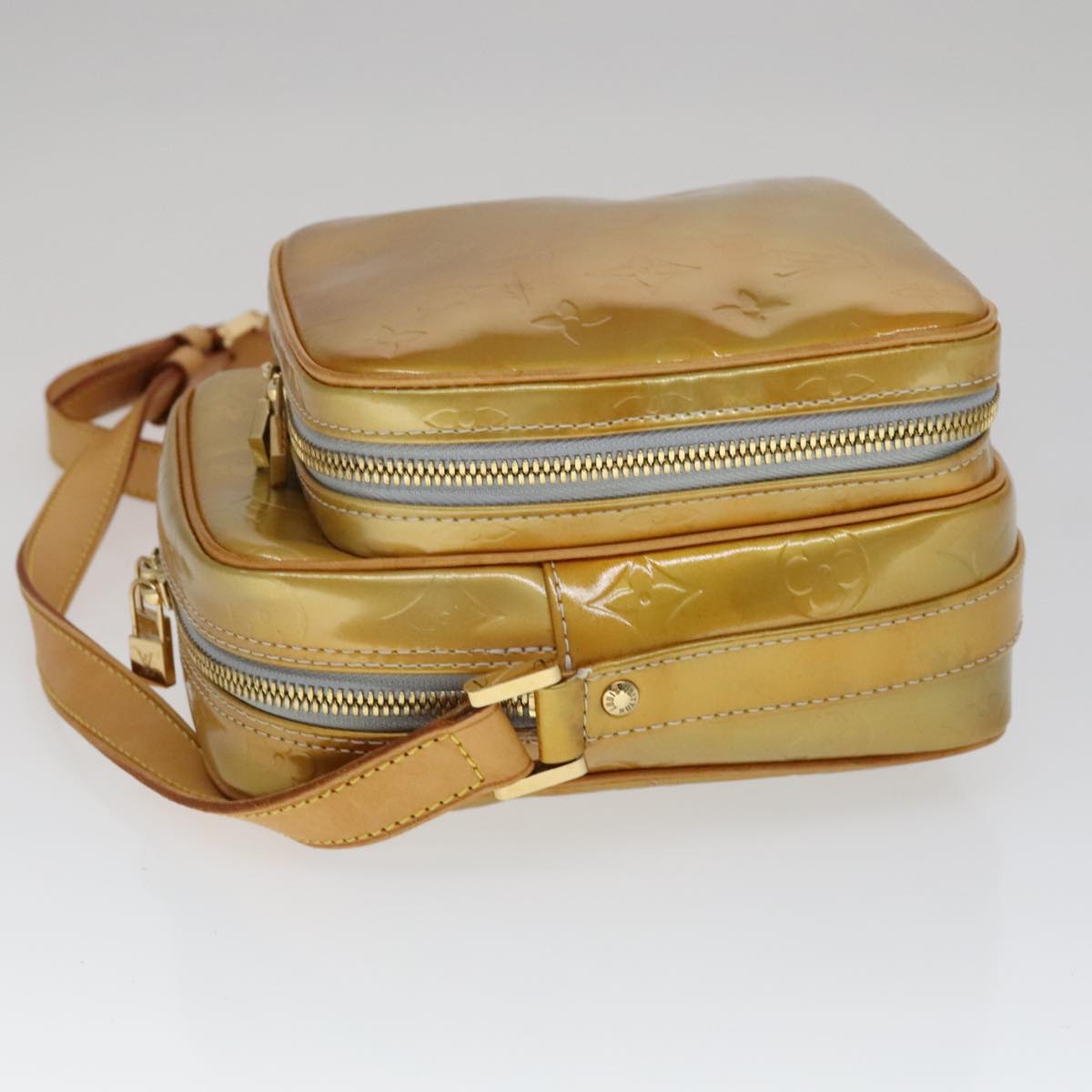 LOUIS VUITTON Monogram Vernis Wooster Shoulder Bag Gris M91036 LV 110625