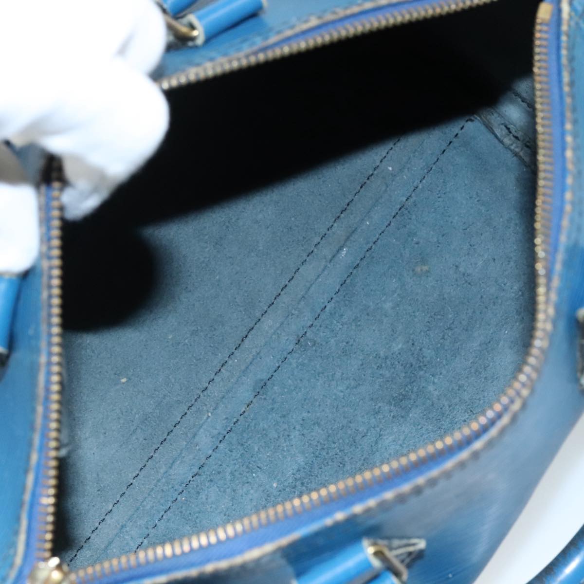 LOUIS VUITTON Epi Speedy 25 Hand Bag Toledo Blue M43015 LV 111061