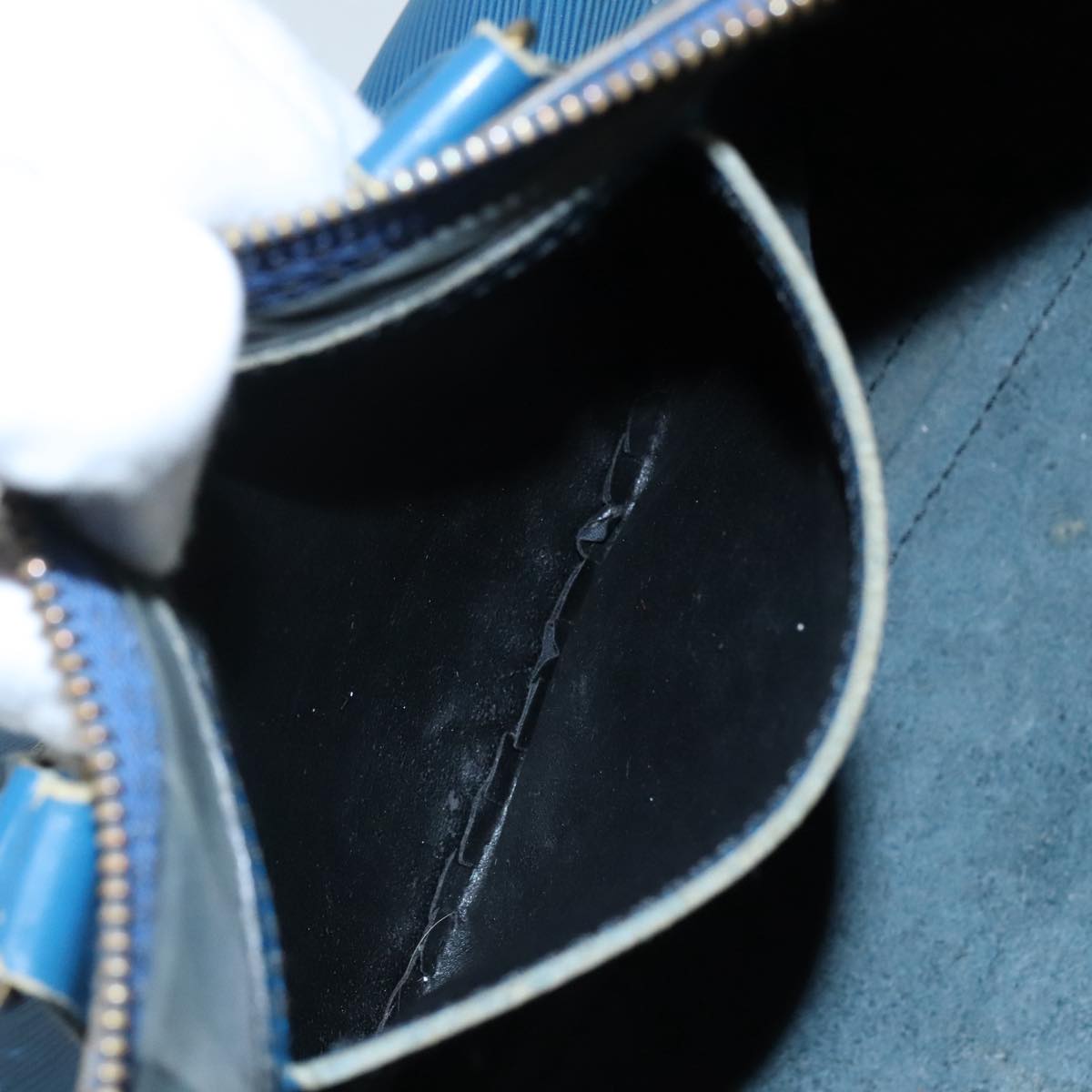 LOUIS VUITTON Epi Speedy 25 Hand Bag Toledo Blue M43015 LV 111061