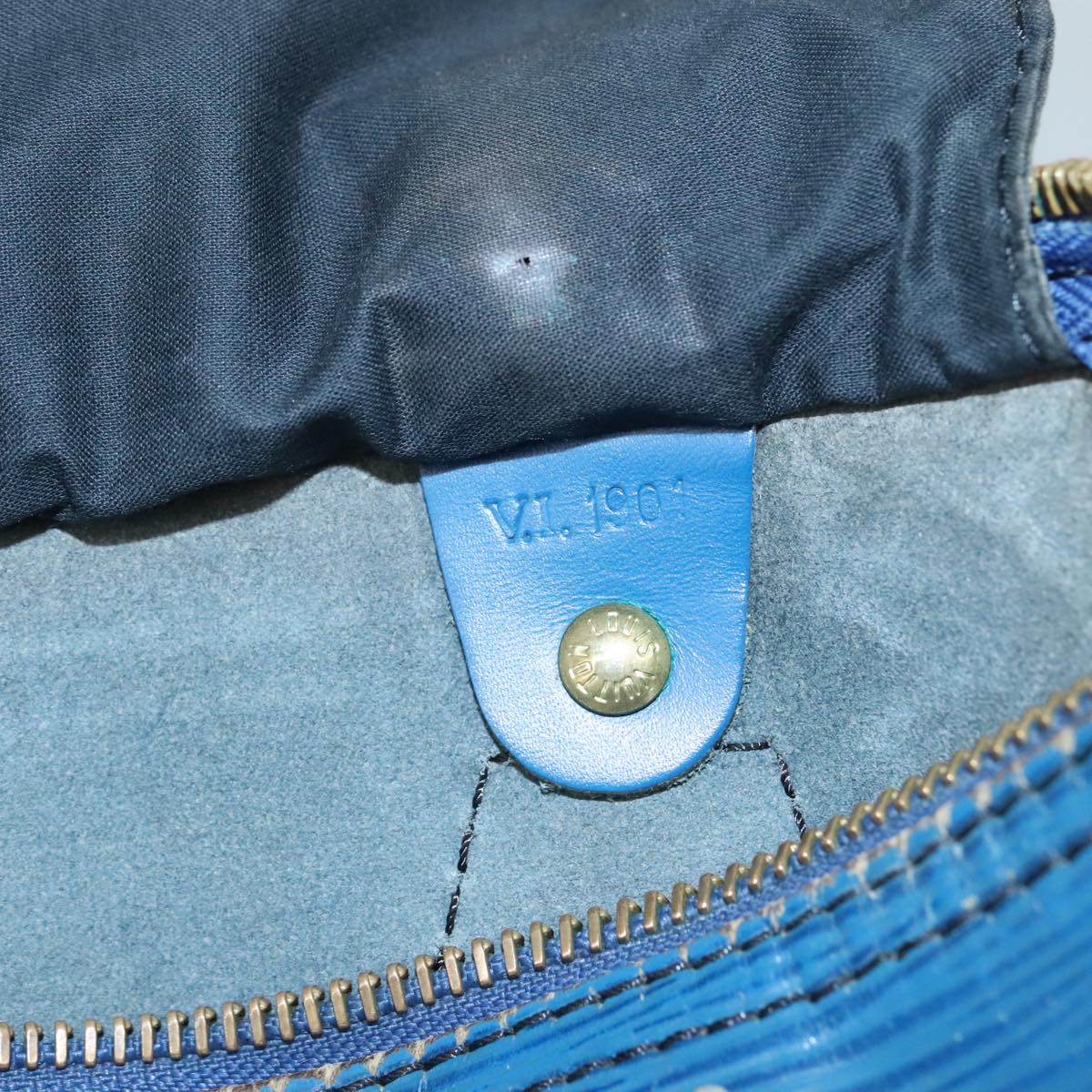 LOUIS VUITTON Epi Speedy 25 Hand Bag Toledo Blue M43015 LV 111061