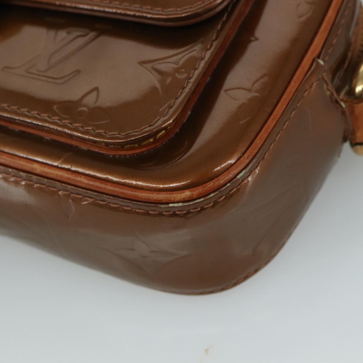 LOUIS VUITTON Monogram Vernis Christy MM Shoulder Bag Bronze M91109 111065
