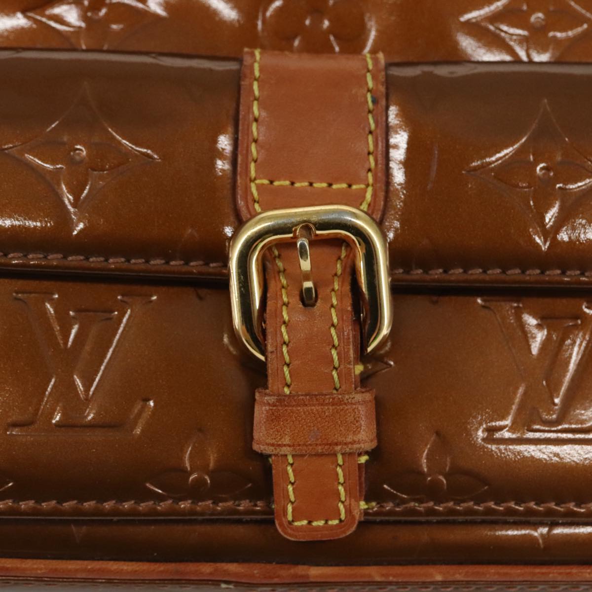 LOUIS VUITTON Monogram Vernis Christy MM Shoulder Bag Bronze M91109 111065