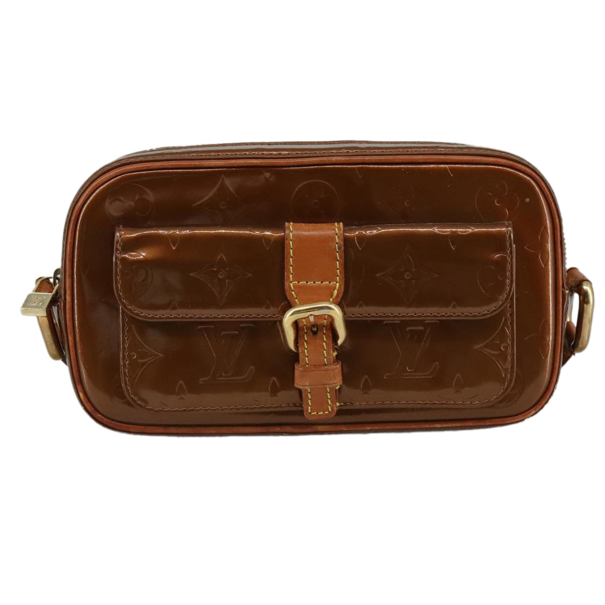 LOUIS VUITTON Monogram Vernis Christy MM Shoulder Bag Bronze M91109 111065
