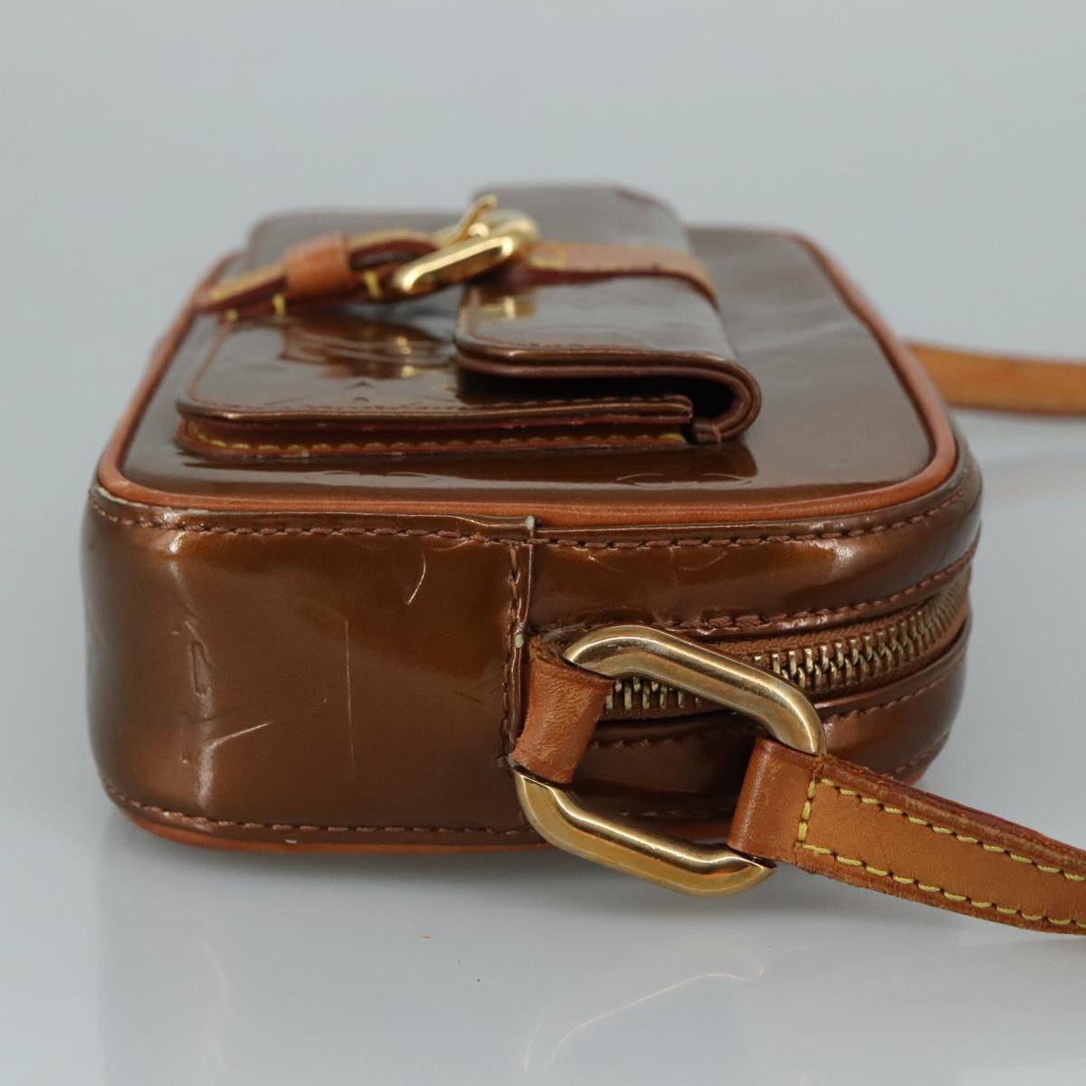 LOUIS VUITTON Monogram Vernis Christy MM Shoulder Bag Bronze M91109 111065