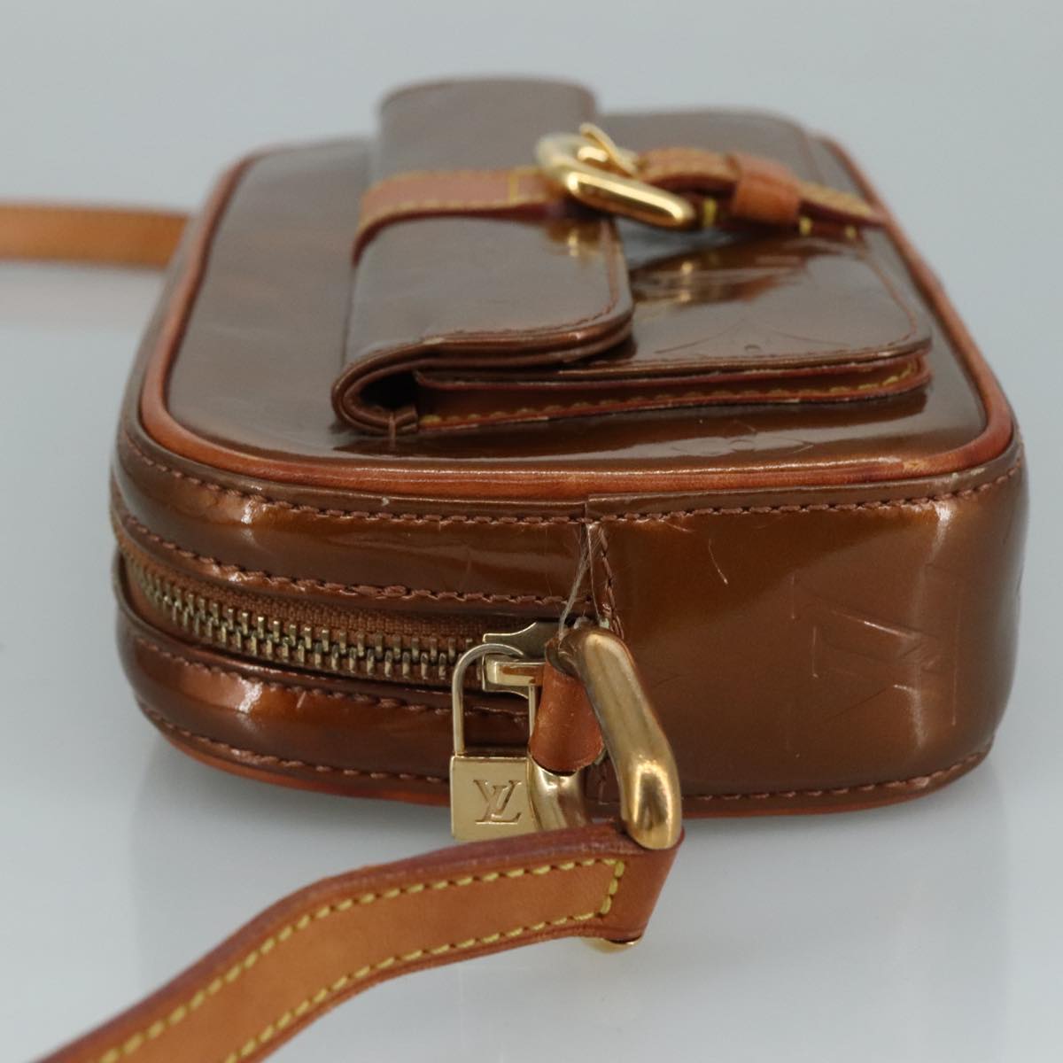 LOUIS VUITTON Monogram Vernis Christy MM Shoulder Bag Bronze M91109 111065