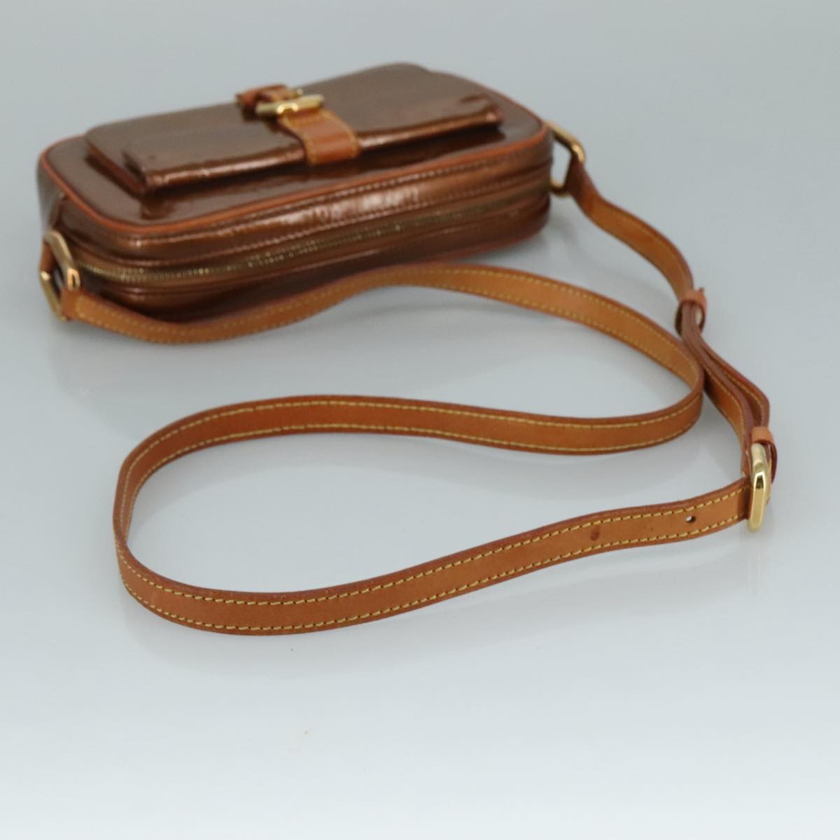 LOUIS VUITTON Monogram Vernis Christy MM Shoulder Bag Bronze M91109 111065