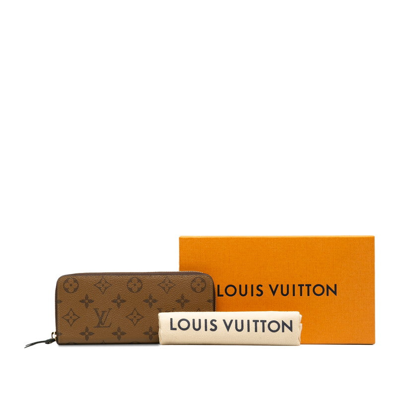 Louis Vuitton Monogram Reverse Portfolio Clemence Long Wallet M82336 Brown PVC Leather  Louis Vuitton