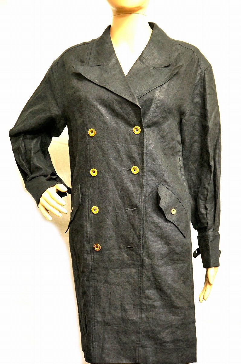 Chanel Women's Long Coat with Logo Button