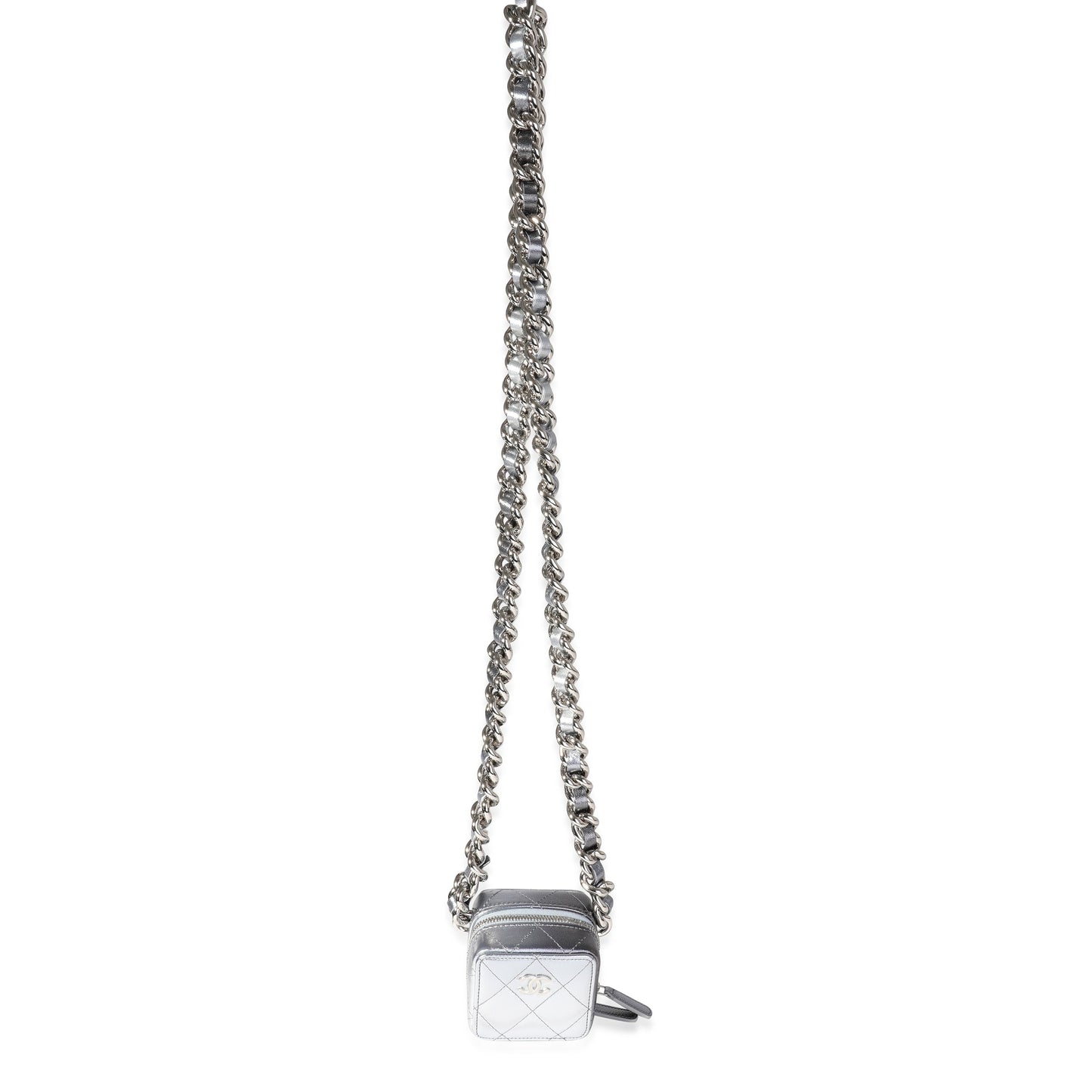 CHANEL Metallic Lambskin Quilted Coco Punk Clutch With Chain