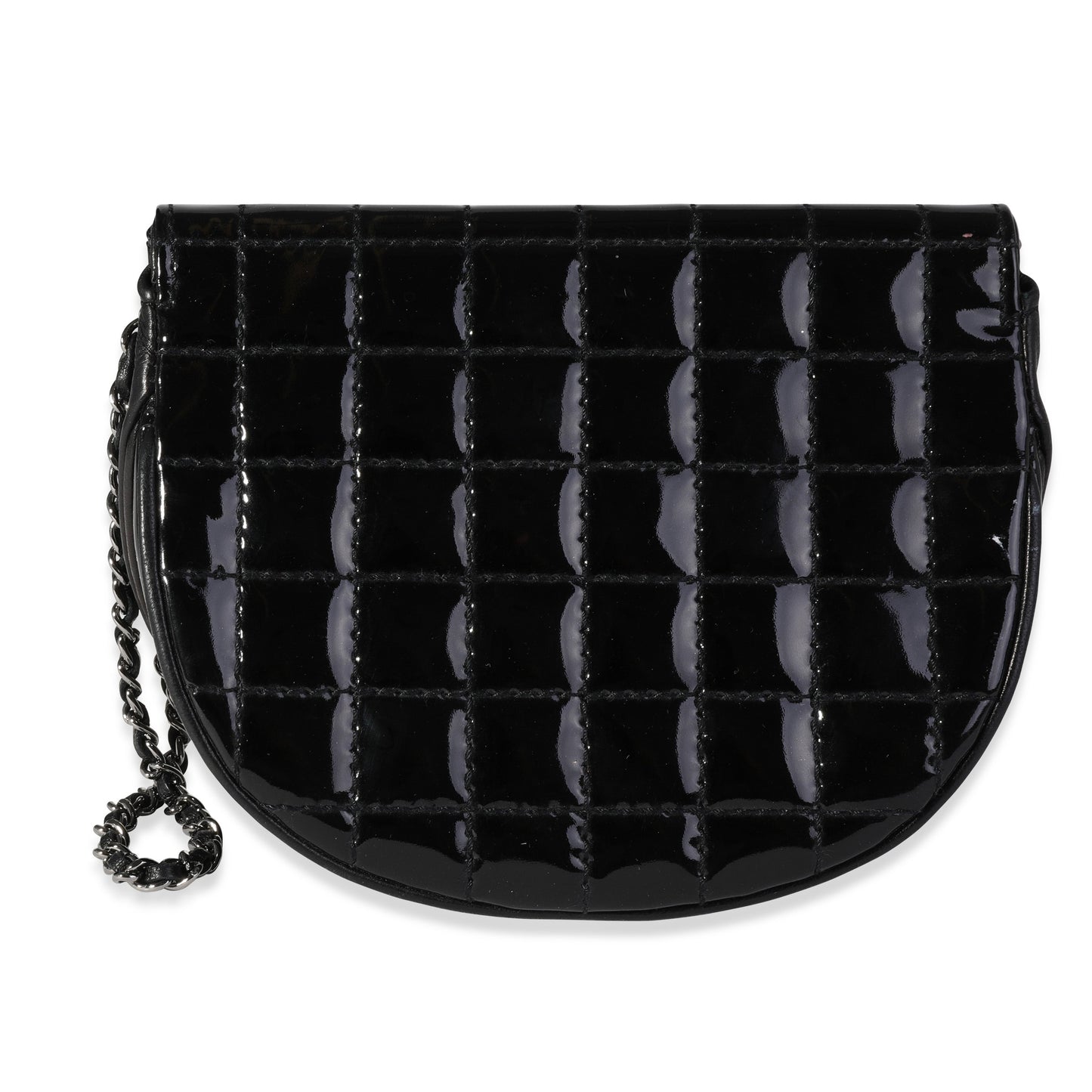 CHANEL Black Patent Leather Chocolate Bar Wristlet