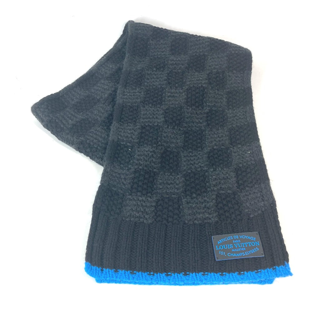 LOUIS VUITTON Scarf M75904 cashmere black Damier Bicolor Echarpe Helsinki TaigaArticles de Voyage