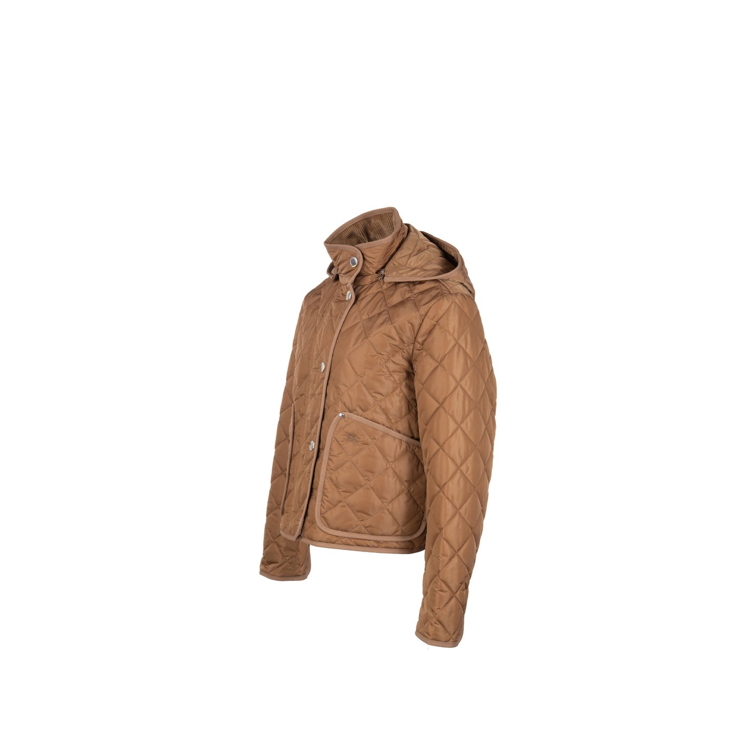 Burberry Size M Quilted Hooded Shell Jacket Polyamide Caramel