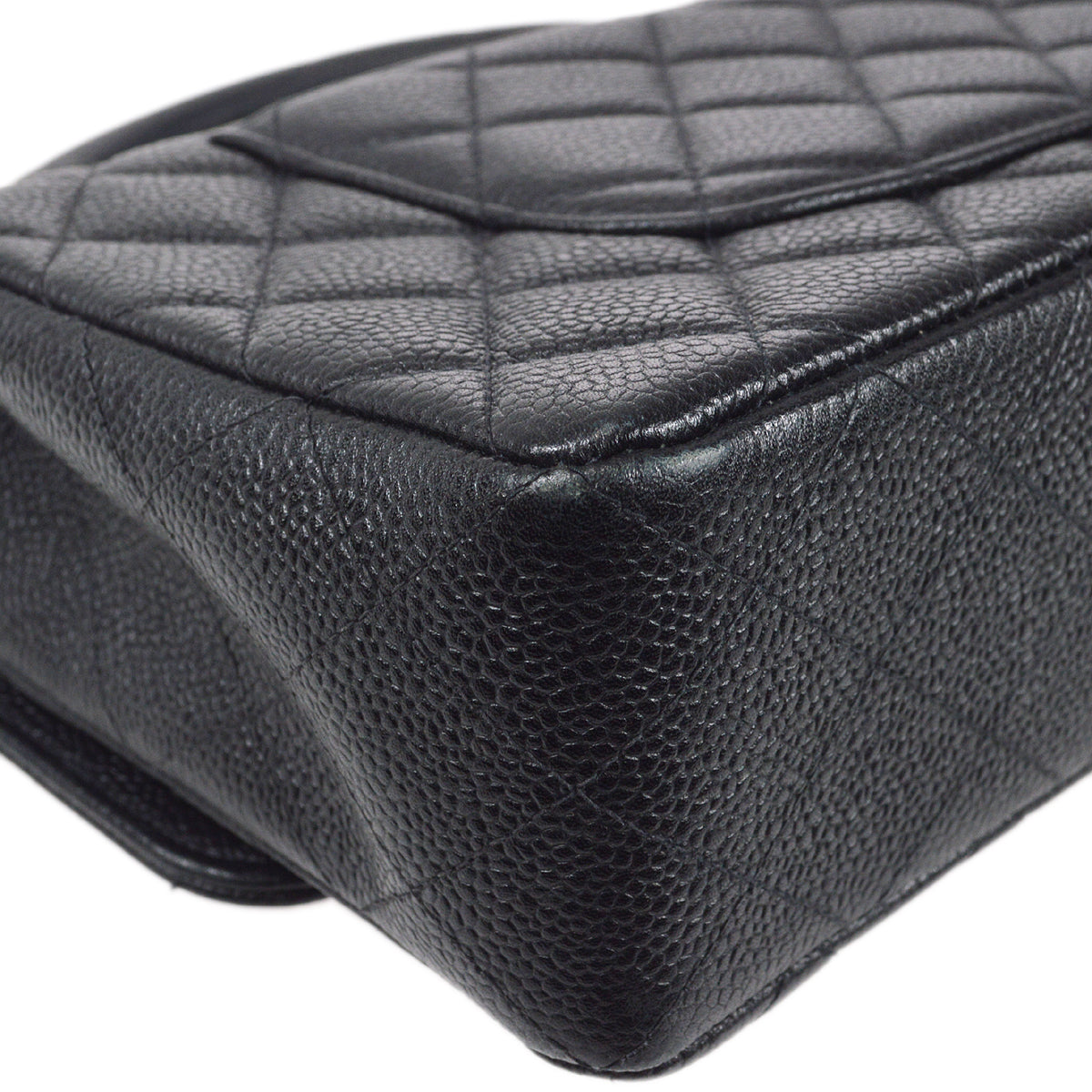 Luxury Chanel 1994 Classic Flap Handbag Medium Black Caviar