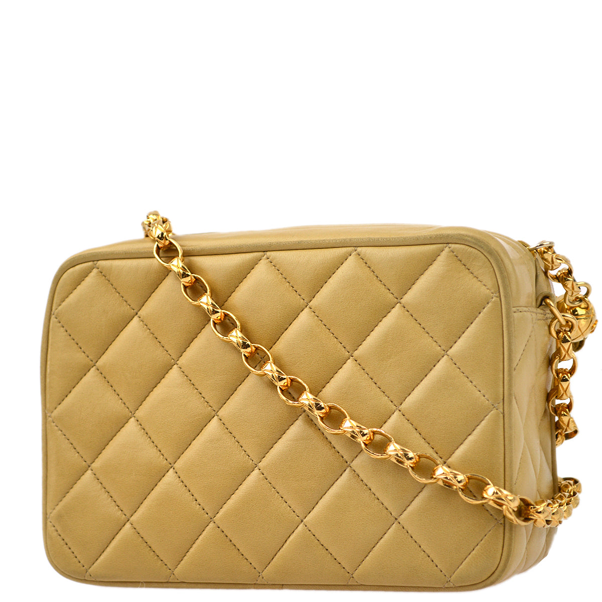 Luxury Chanel Beige Lambskin Fringe Camera Bag Mini