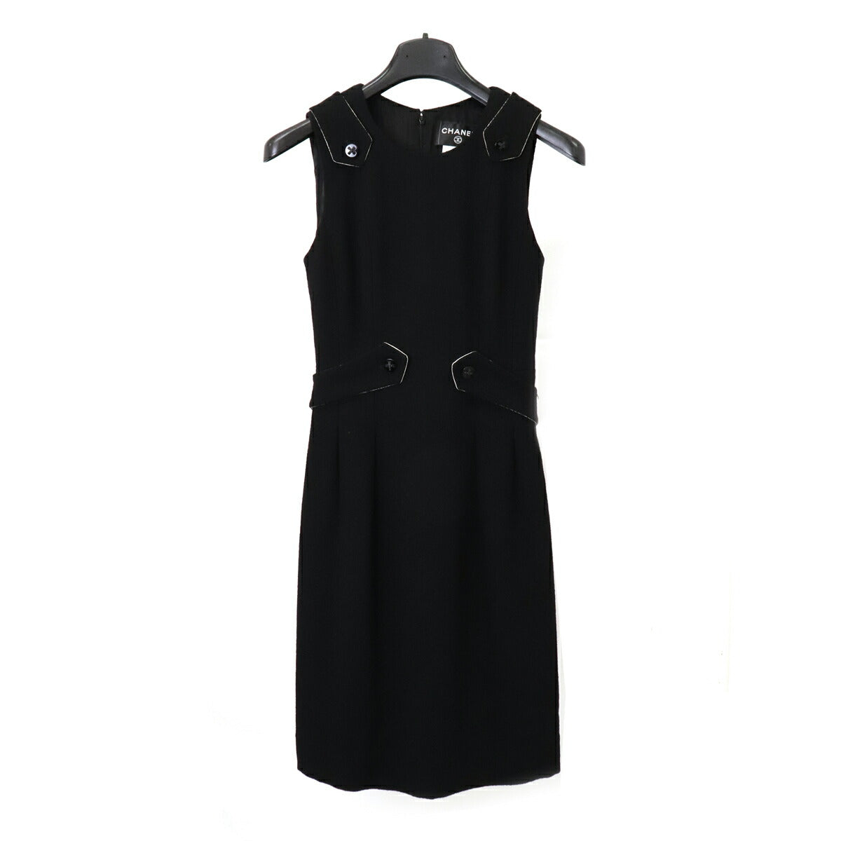 Chanel Wool Silk Sleeveless Dress Black