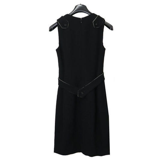 Chanel Wool Silk Sleeveless Dress Black