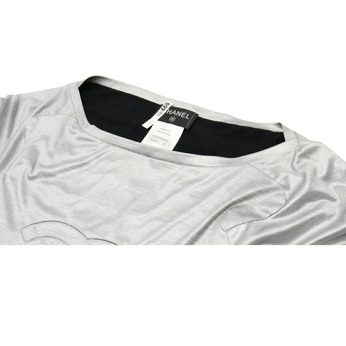 Chanel Logo Boatneck Long Sleeve Top